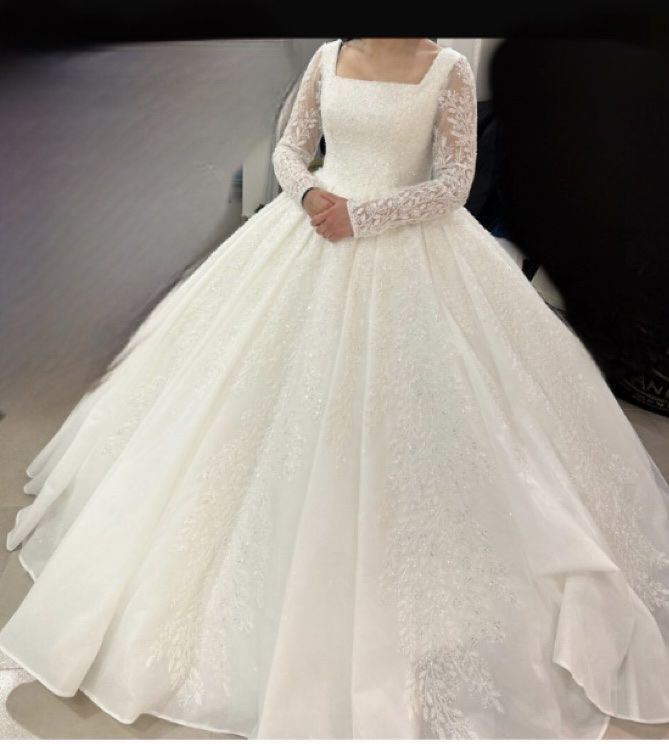 Robes: Brautkleid langarm mit Schleier Grösse L – D'occasion à Füllinsdorf par lau_c5vq