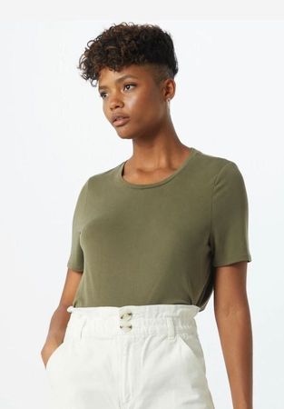 J.Crew Damen T-Shirt Olivegrün  S