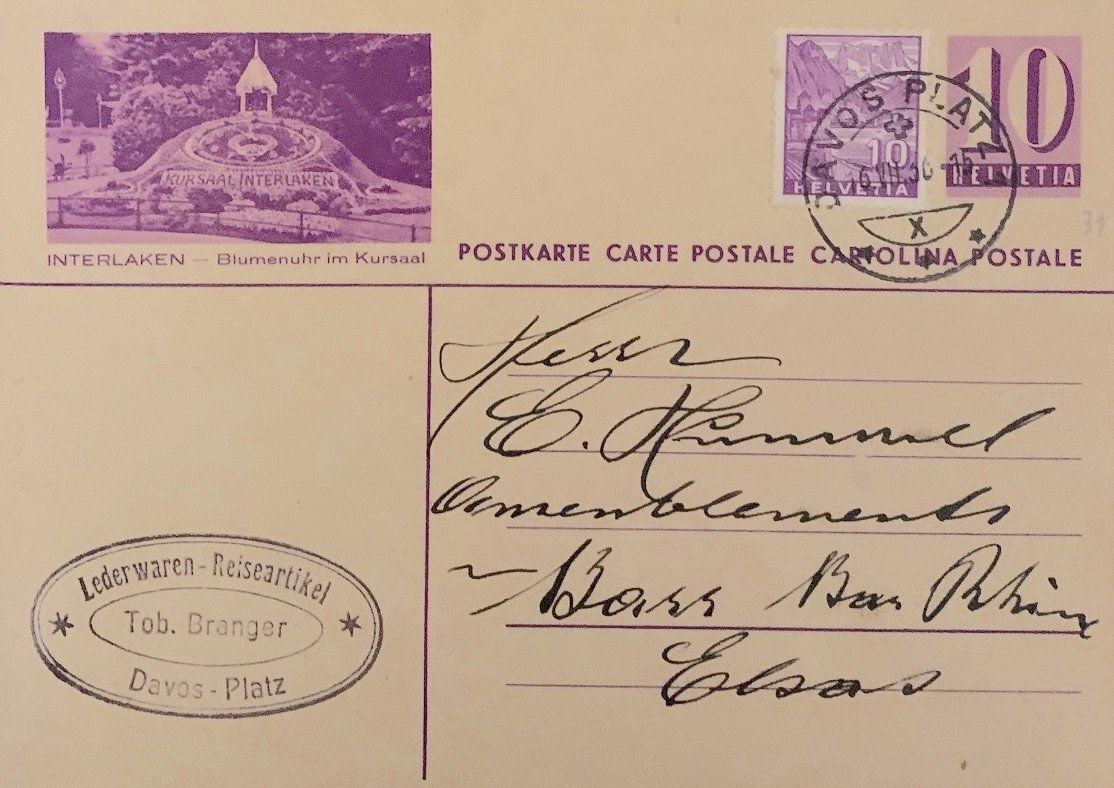 Cartoline postali: Carte postale suisse Interlaken 1936 – Usato da Lausanne venduto da Cabessa