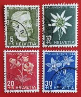 PRO JUVENTUTE SATZ 109 - 112 1944 GESTEMPELT