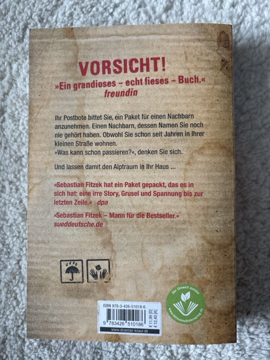 Libri: Sebastian Fitzek - Das Paket – Nuovo (secondo la descrizione) da Eschenbach SG venduto da VanilkaTheNewf 1