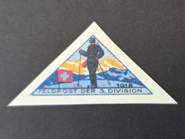 Soldatenmarken 1. WK: 3. Division geschnitten mit Abart