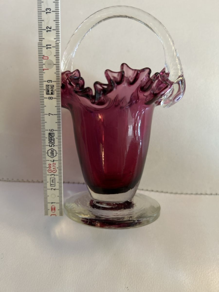 Bicchieri: Antikes Biedermeier Glas-Körbli, Handarbeit – Usato da Düdingen venduto da Reconflo 2