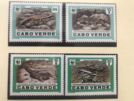 Kap Verde 1986 Satz WWF Geckos Skinke Echsen postfrisch