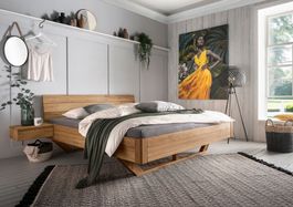 Bett ARON Wildeiche massiv 180 x 200 cm inkl. Lattenrost F