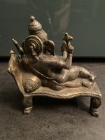 Antike, grosse silber Statue Ganesha, Hindu Gott Figur Deko