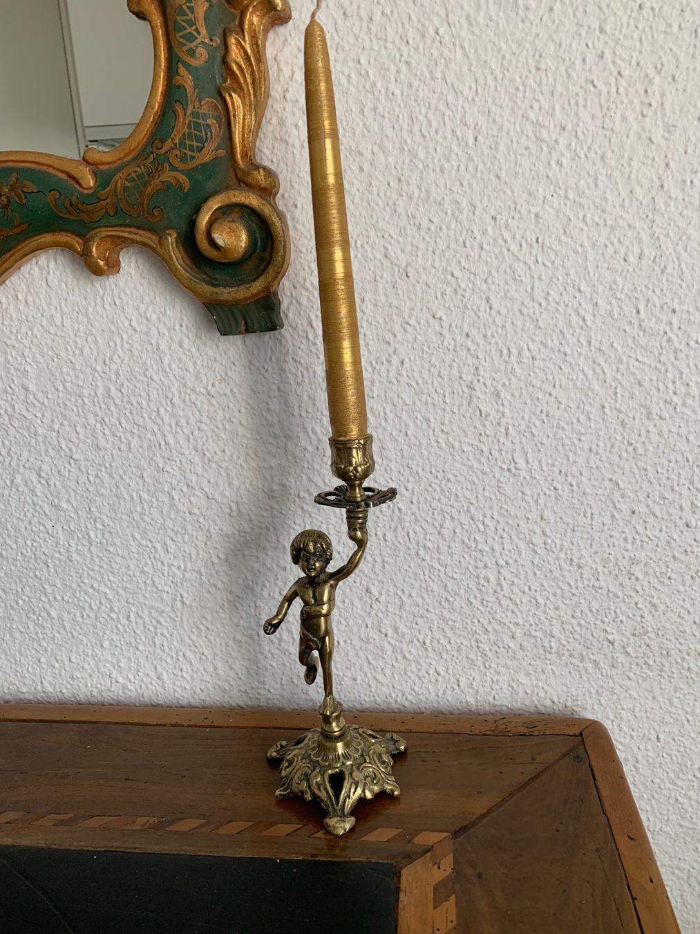 Kerzenständer: 2 Cherubin Messing Kerzenständer - Spieglbildlich - Putten – Gebraucht aus Zürich von ZHtobi 4
