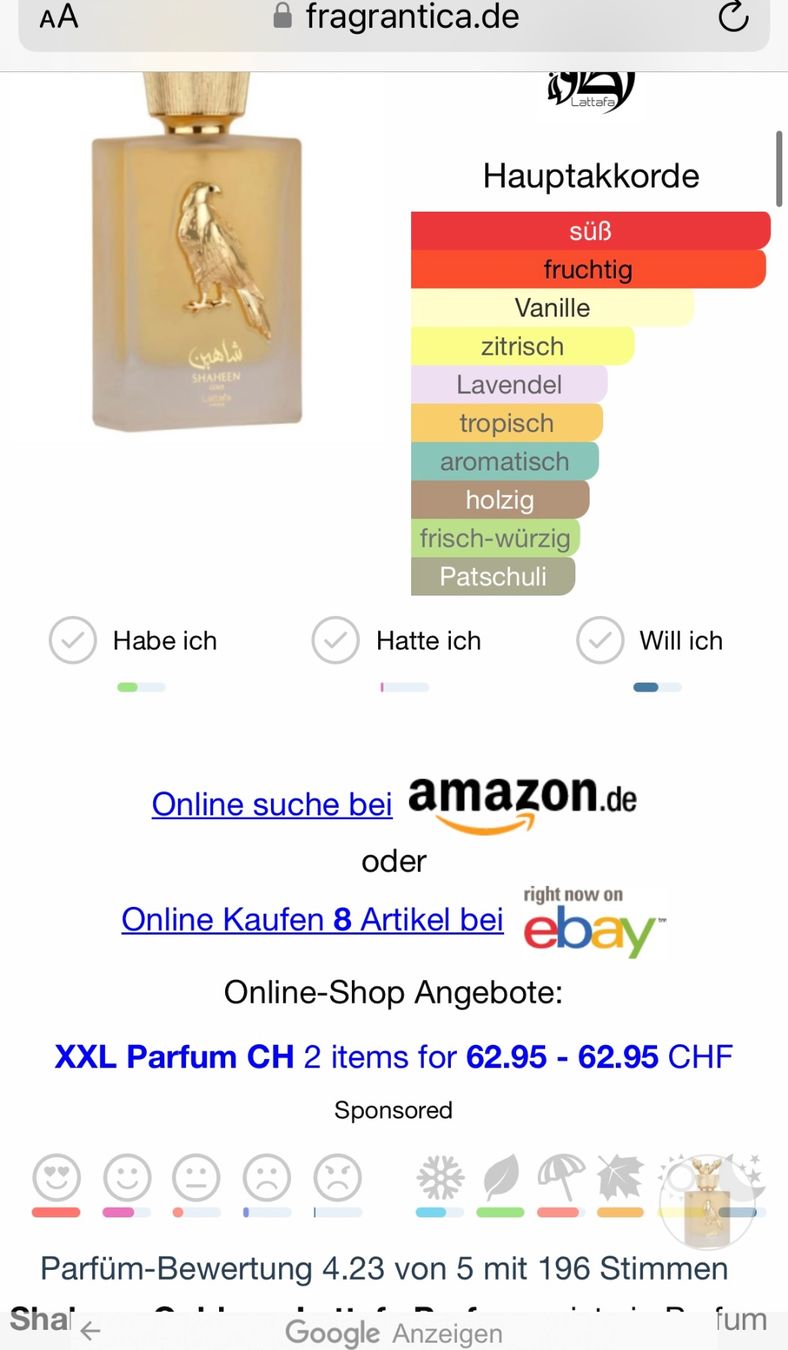 Lattafa Parfum & Eau de Toilette: Lattafa Shaheen Gold EDP 5 ml Abfüllung. – Gebraucht aus Zürich von deruja 2