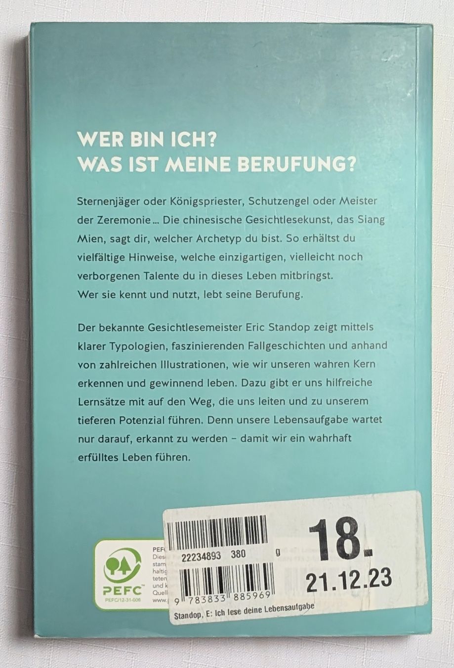 Libri: Ich lese deine Lebensaufgabe - Eric Standop – Nuovo (secondo la descrizione) da Wängi venduto da ABIZONE-86 1
