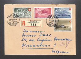 1947 Satzbrief Pro Patria Einschreiben BASEL GUNDELDINGEN