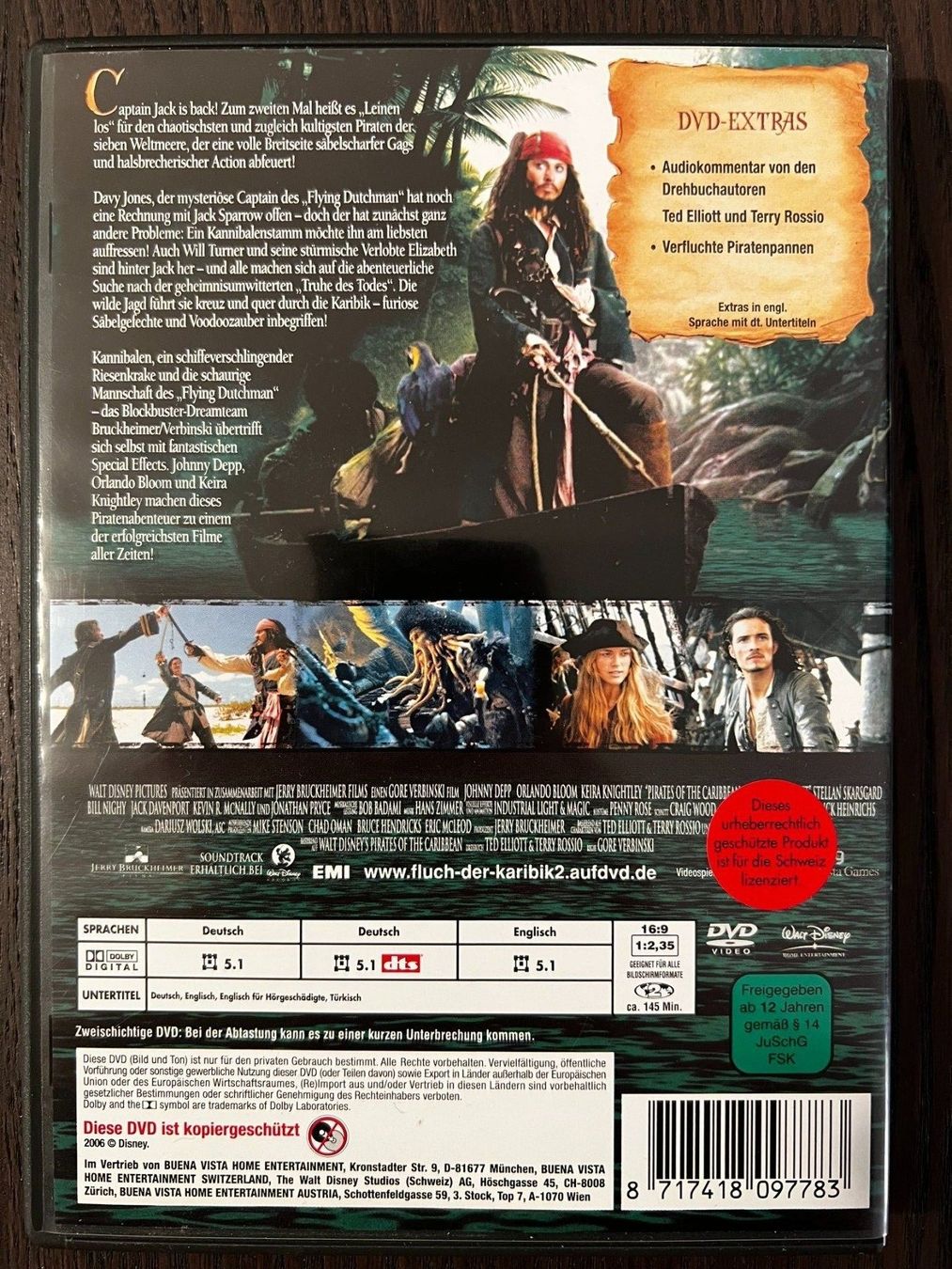Tutti i DVDs: Fluch der Karibik 2 – Usato da Zürich venduto da FilmFreunde 1
