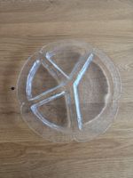 Glasteller mit 4 Fächern für Apero, guter Zustand