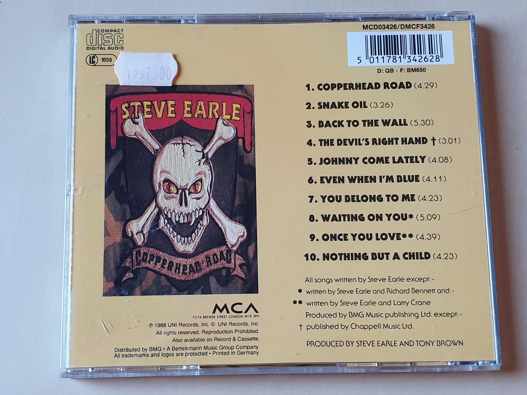 CDs: Steve Earle Copperhead Road – Gebraucht aus Stansstad von collectorsshop 1