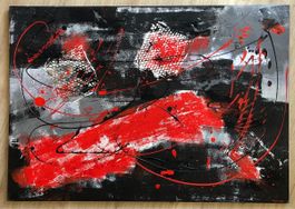 Leinwandbild rot/schwarz