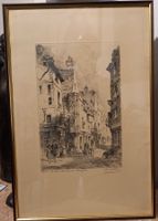 Paris, belle gravure ancienne d'une rue de Paris
