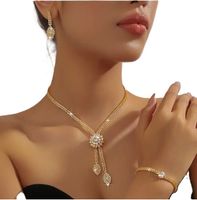 Funkelndes Strass- Schmuckset: Kette, Armband, Ohrringe
