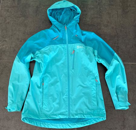 Jack Wolfskin Damen TEXAPORE Regenjacke Gr. M Türkis Outdoor