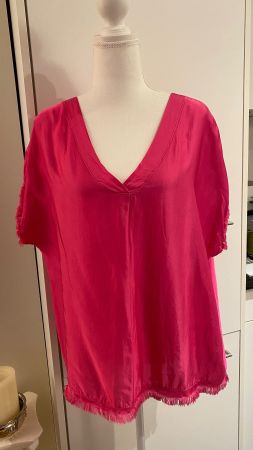 Stilvolle Viscose-Bluse m. Fransen 101 DESIDERI - Pink Gr.40