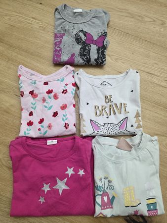 5er Pack Kinder Langarmshirts Frühlingsfarben Gr. 92/98