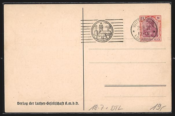Ganzsachen: Wittenberg / Elbe, Gründungsfeier Deuts – Gebraucht aus Berlin von bartko-reher 1