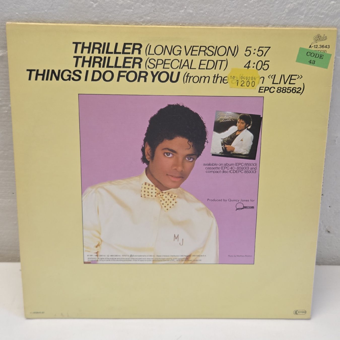 Vinyles: Michael Jackson Thriller 12 Maxi Single  – D'occasion à Stans par Ducati16 1