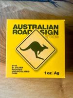 1 Oz Silbermünze Australian Kangaroo Road Sign 2013