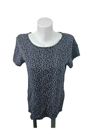 cooles T-Shirt Gr. 38 gemustert schwarz blau