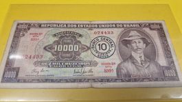 Seltene Brasilien 10'000 Cruzeiros 1935 Banco Central Note