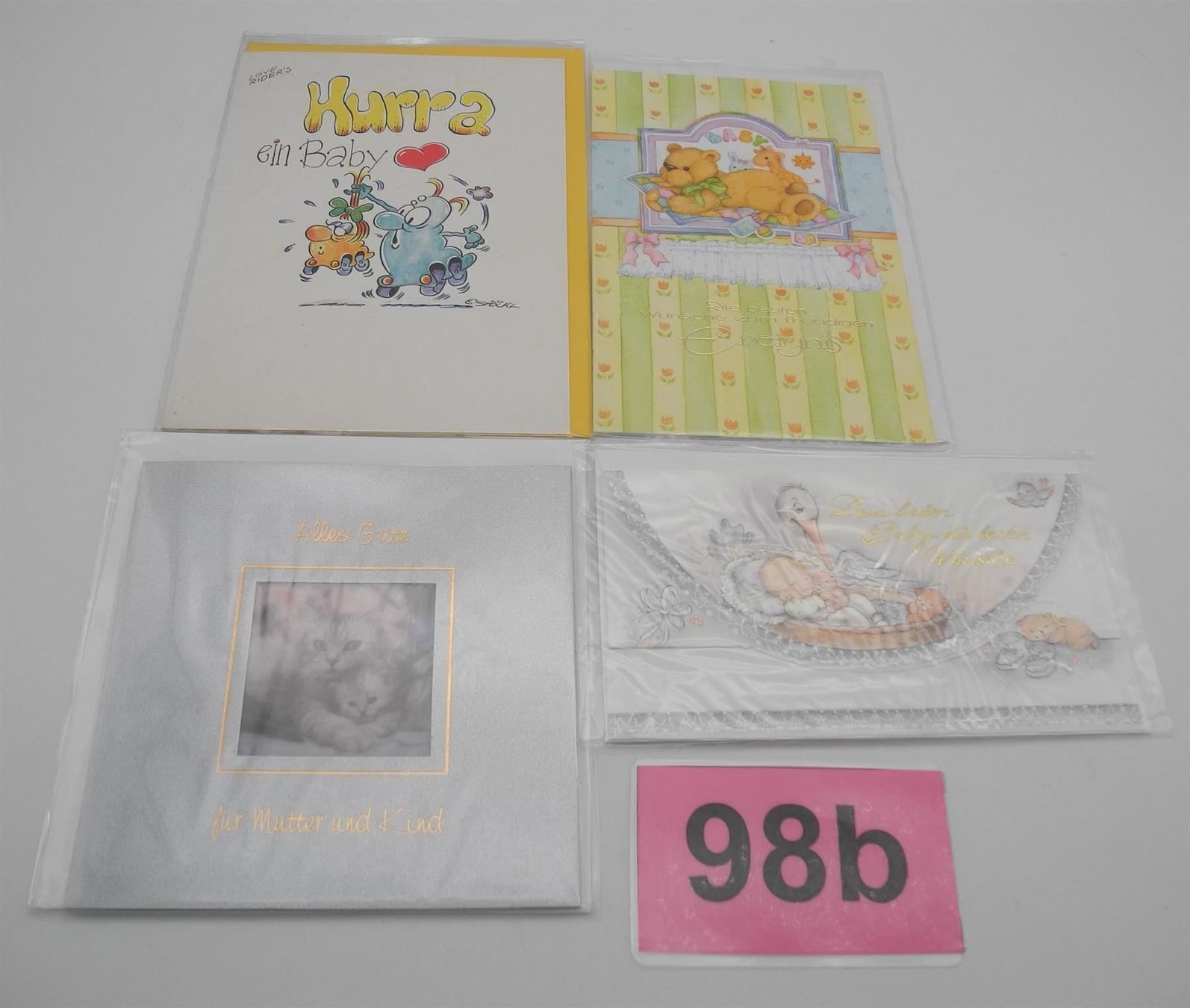 Cartes: 4 Geburtskarten, versch. Motive, Nr. 98b – Neuf avec emballage d'origine à Kottwil par Crazyrolf
