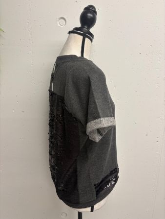 Sportalm kurzarm Jacke Cardigan mit Pailletten Gr. 38 grau
