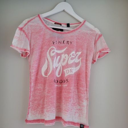 Superdry T-Shirt Pink Weiss Grösse S guter Zustand.