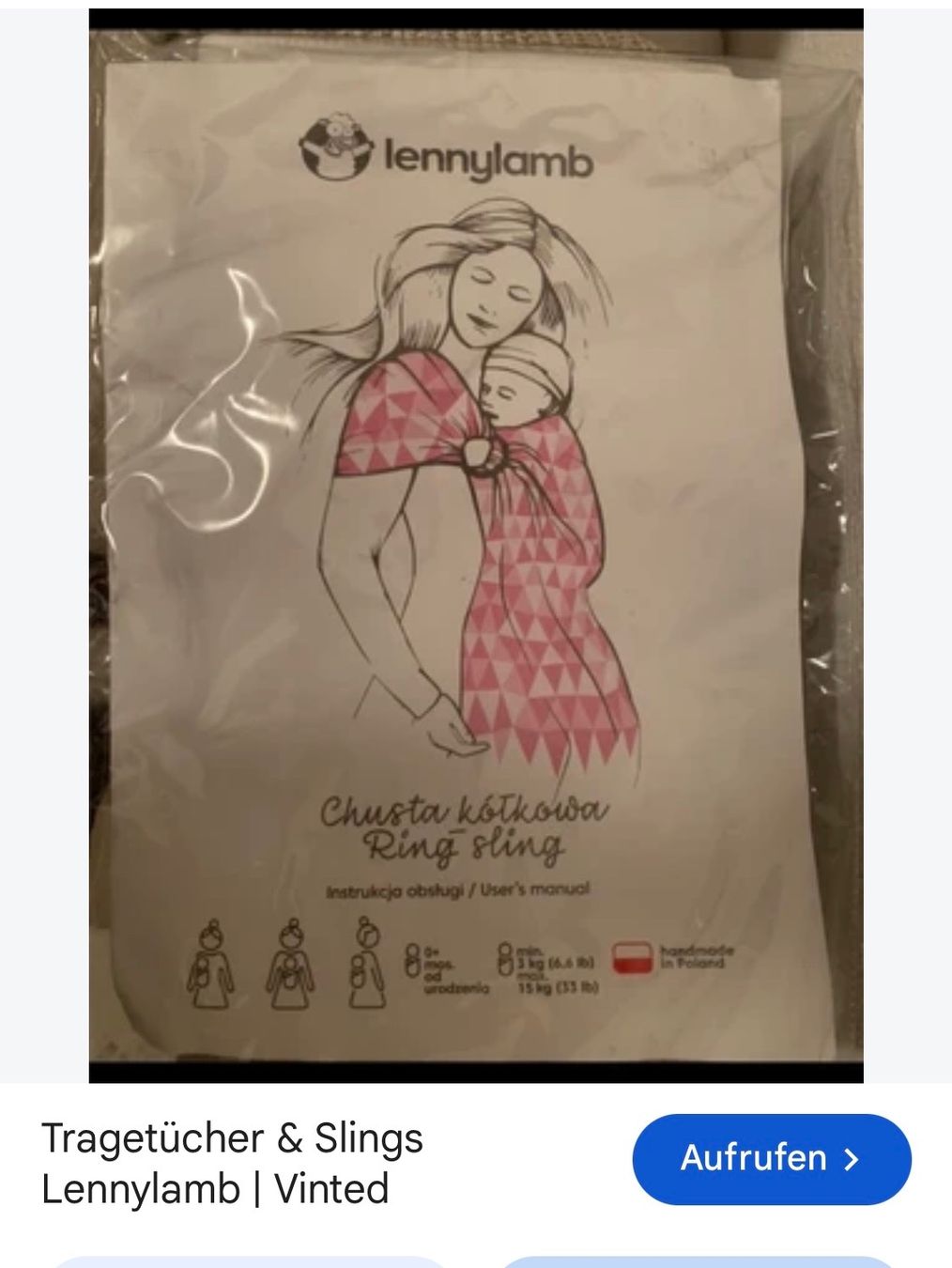 Lennylamb Porte-bébés ventraux & dorsaux: LennyLamb Ring Sling – Neuf (Voir description) à Allenwinden par Obalu 5
