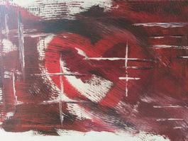 Bild Herz Rot, Schwarz, Weiss