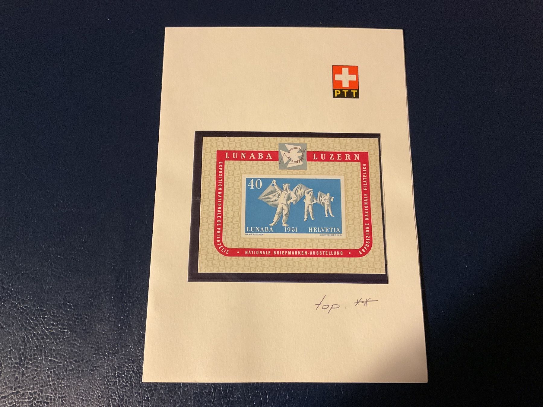 Alle Briefmarken: W32 Lunaba Block postfrisch, **, auf PTT Blatt – Gebraucht aus Rheinfelden von ricci62