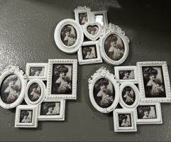 3x Bilderrahmen Collage Vintage/Shabby Chic – weiss 