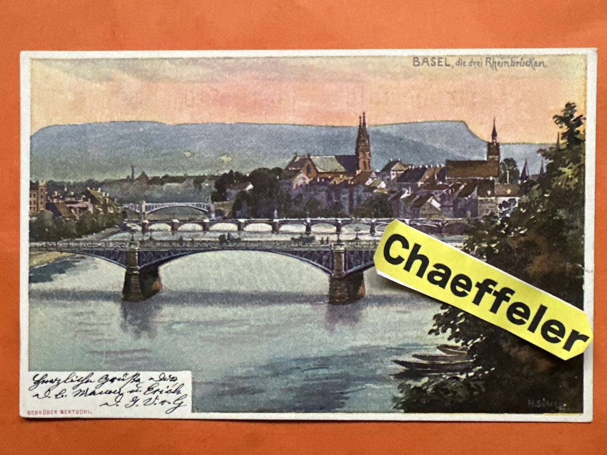 Ansichtskarten: Alte Ansichtskarte Basel, gelaufen 1923 – Gebraucht aus Zürich von Chaeffeler