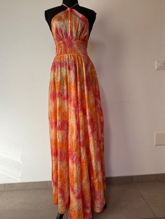 Boho Neckholdermaxikleid in Seidenoptik