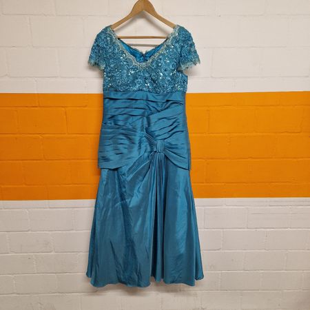 Wunderschönes, blaues Kleid von Weise, Gr.42