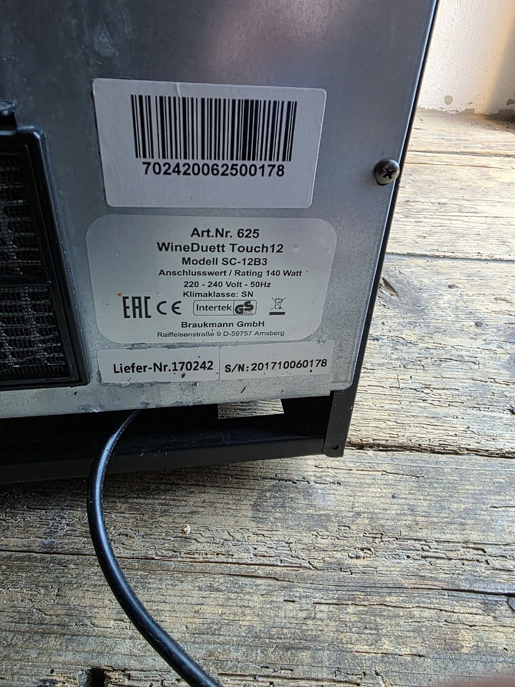 Frigoriferi: CASO WineDuett Touch12  Wine Cooler – Usato da Rafz venduto da zabi1975 1