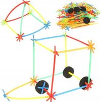 Kreatives Bauset für Kinder/ 408 Teile in bunten Strohhalmen