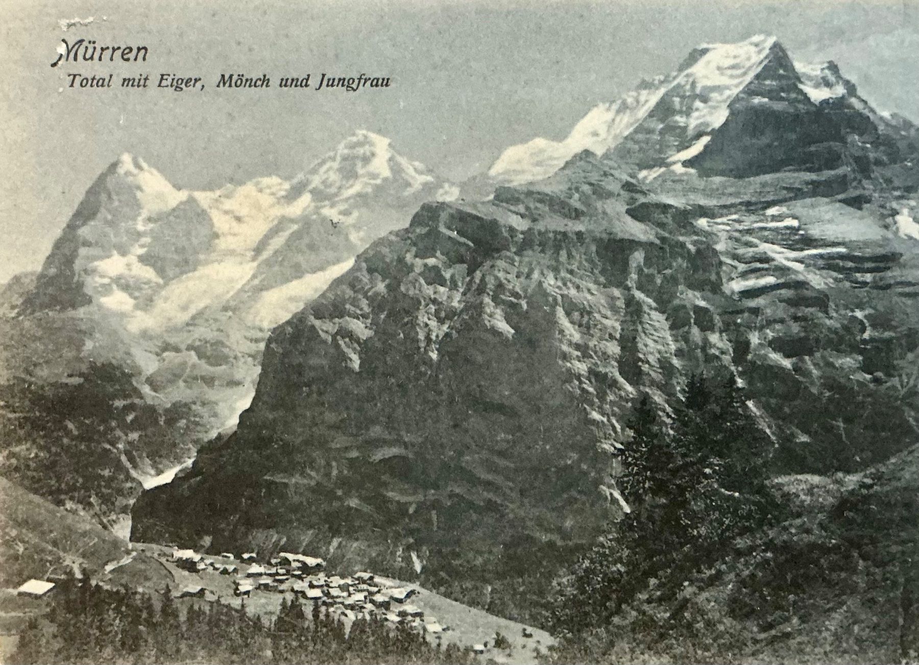 Cartoline postali: 1906 - MÜRREN - Total mit Eiger, Mönch & Jungfrau – Usato da Root venduto da ENGLAND-TREASURES 1