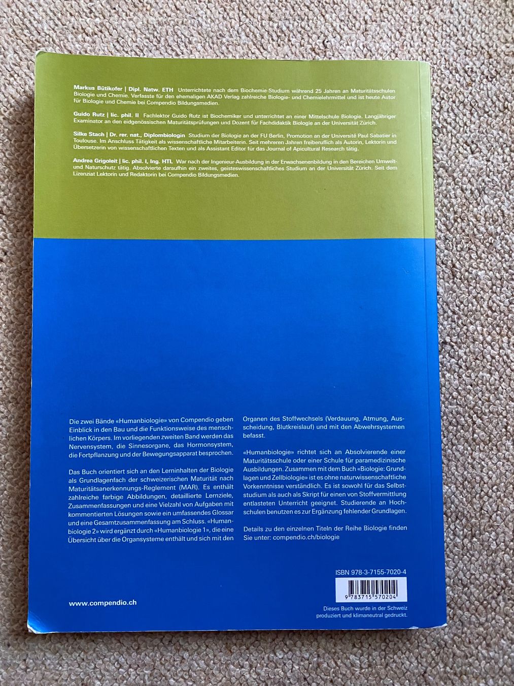 Livres: Humanbiologie 2 – D'occasion à Ebmatingen par 777_cq5g 1