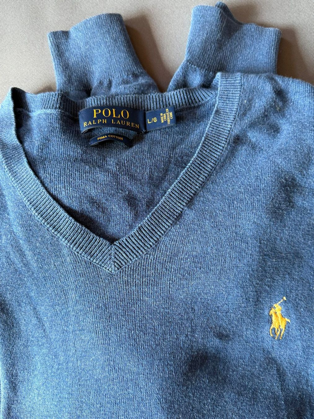 Ralph Lauren Maglioni & Felpe: Ralph Lauren Pullover, Blau, Pima Baumwolle, Gr. L – Usato da bioggio venduto da lenny023
