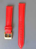 Red watch Leather strap "gold" buckle