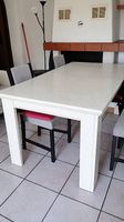 Tavolo Moderno Effetto Legno Chiaro Bianco Venato