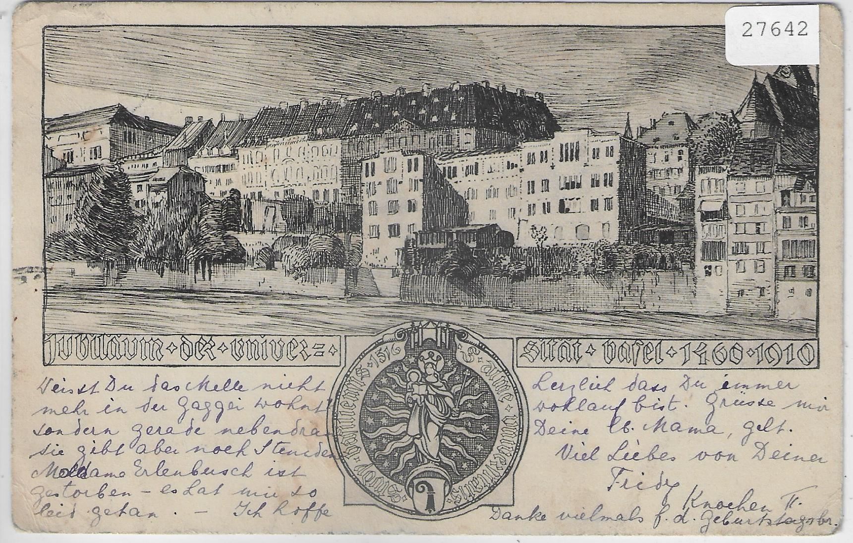 Cartoline postali: Basel - 450. Jubiläum der Universität – Usato da Ettingen venduto da Kartenplanet