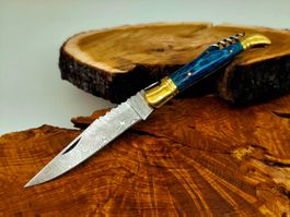 Laguiole Damast Messer Klappmesser echtes Damastmesser