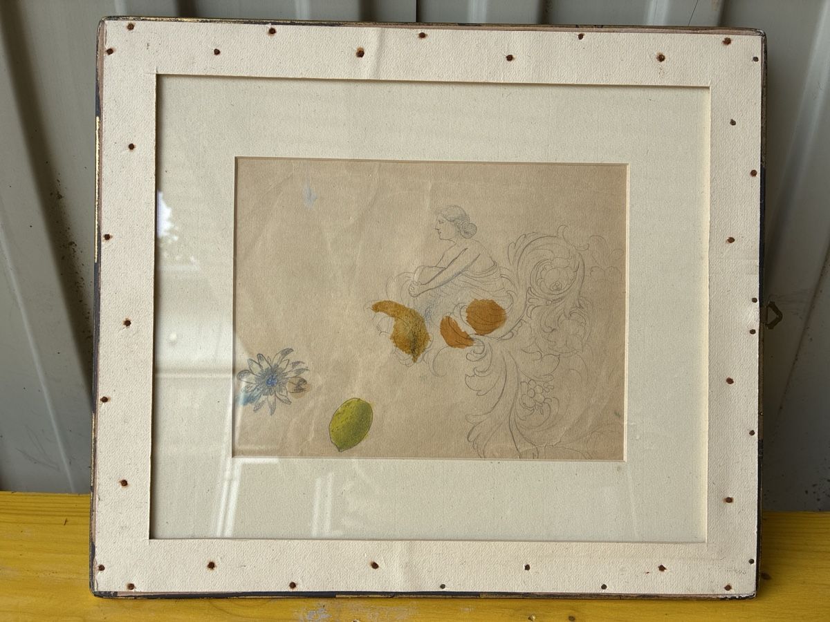 Gemälde: Dessin Encadré d'Époque -  Élégance  – Gebraucht aus Lully FR von myr_pzt8 3