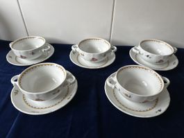 5 Stück Hutschenreuther Suppentassen Set "Jolie Table" 