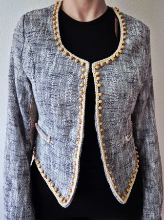 JACKE BLAZER TIGERHILL M 38 HOLZ PERLEN, TOP ZU KLEID ROCK